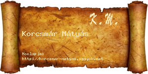 Korcsmár Mátyás névjegykártya